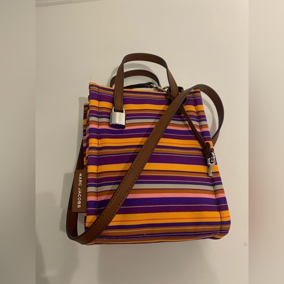 NWT Marc jacobs mini stripe fabric grind tote crossbody - Picture 2 of 4